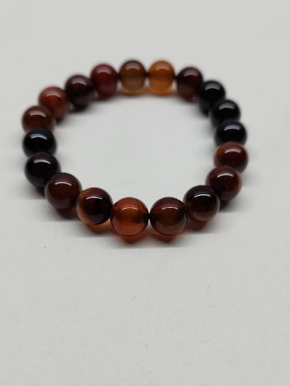 Faceted Brown Pendant Glass Bead Necklace with Matching Brown GlassBead Bracelet - Picture 8 of 12